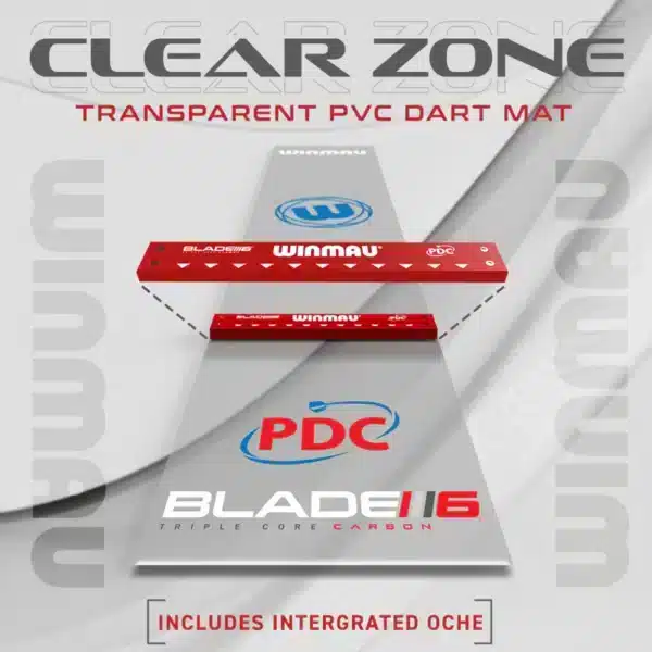 WINMAU CLEARZONE PVC DART MAT WITH OCHE