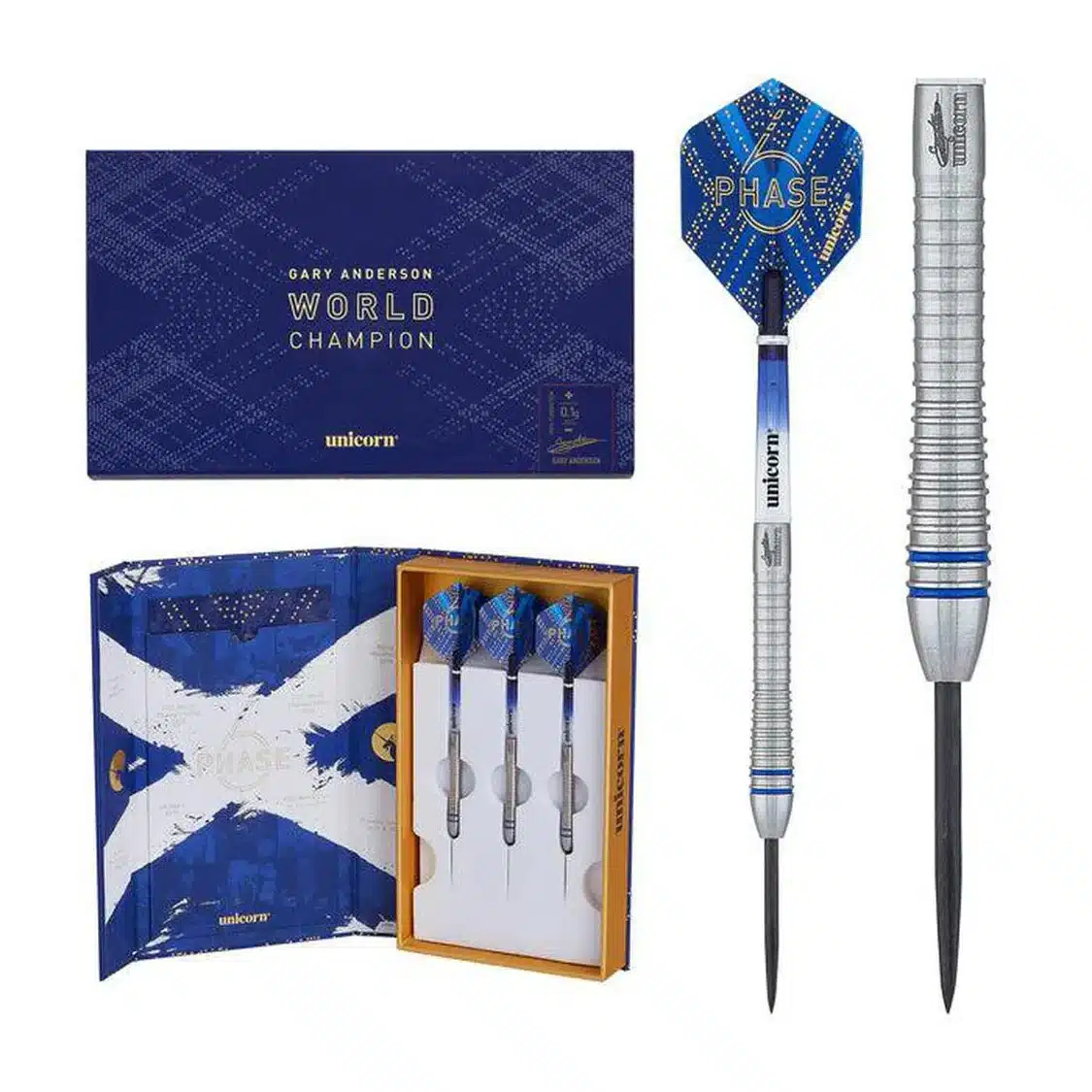 Unicorn Gary Anderson Phase 6 World Champion 90% Tungsten Steel Tip DarTS
