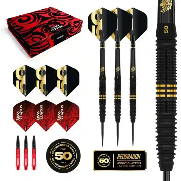 Red Dragon Jonny Clayton 50 Years Limited Edition 90% Tungsten Steel Tip Darts 3
