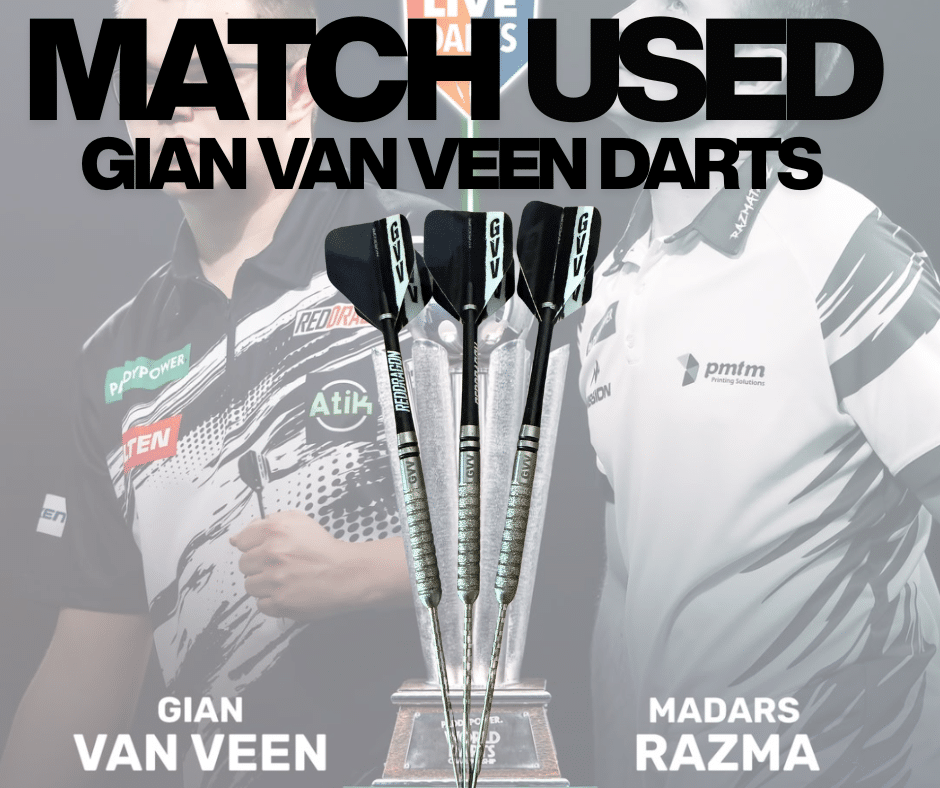 MATCH USED GIAN VAN VEEN DARTS FROM THE WORLDS – Dart Gear Competitions