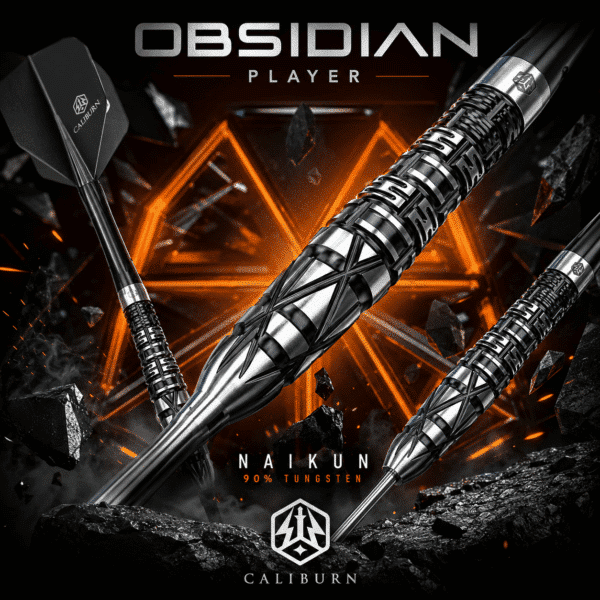 * NEW * Caliburn Players Darts Steel Tip - 90% Tungsten - Obsidian: Naikun